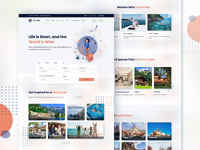 Light Mode of Travel web template Design