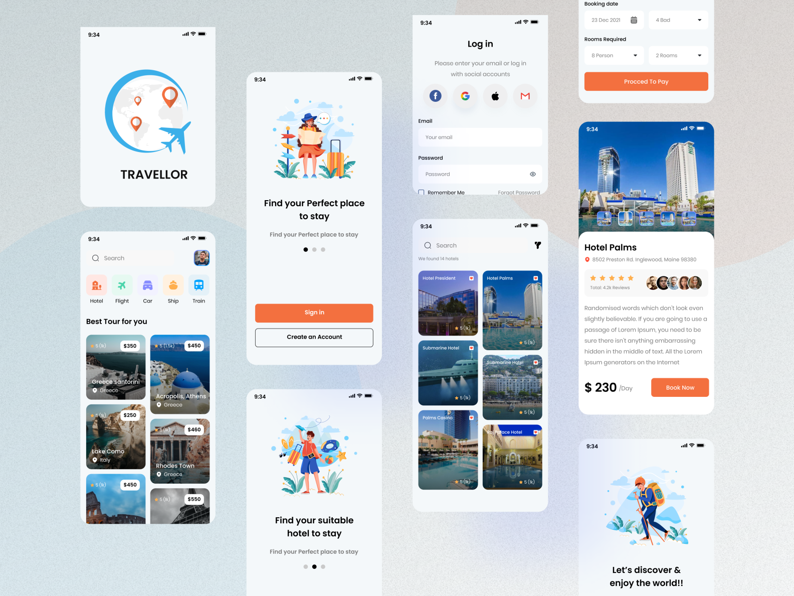 Travel Mobile App Ui design by Hasina Parvin on Dribbble