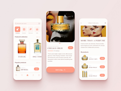 Perfume Product App fragrance ios app design mobile app mobile ui perfume trendy