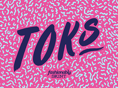 Toks branding blue bold branding gif identity logo pink