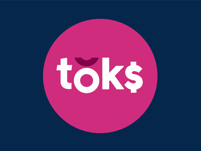 Toks branding - alternative route blue bold branding circle identity logo money pink token