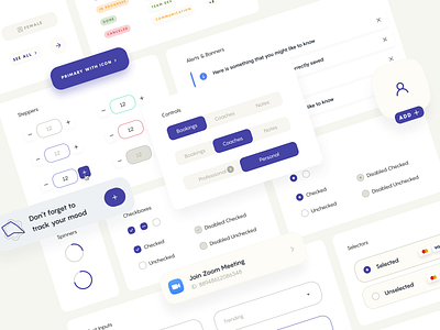 Hello Coach app branding components design design system flat graphic design interface minimal mobile startup typography ui user experience user interface ux visual identity