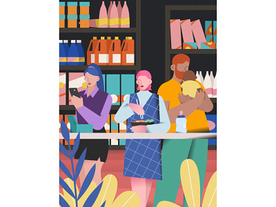 Lunch Break #03 character city fashion flat food graphic grocery illustration illustrator life vector