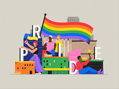 2021 Pride character design flat graphic illustration illustrator lgbtq life pride vector