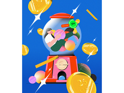 Gumball Machine 🍬🍬🍬 2d character design flat food graphic illustration illustrator life vector