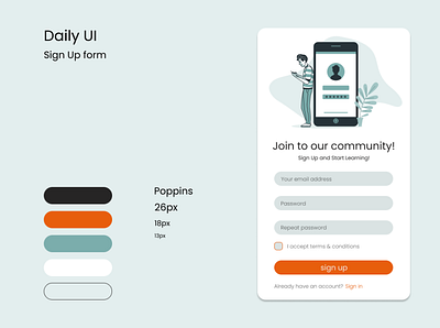 Sign Up form / Daily UI challenge dailyui design figma figmadesign minimal ui uidesign