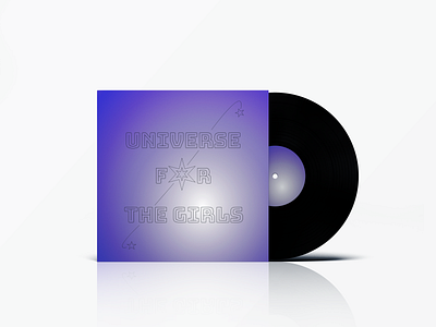 Universe for the girls vinyl cover cover design graphic design minimal music cover photoshop vinyl vinyl cover vinyl design vinyl record