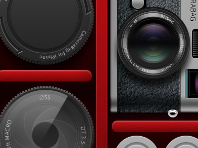 Camerabag 04 bag black camera gray icon ios lens red