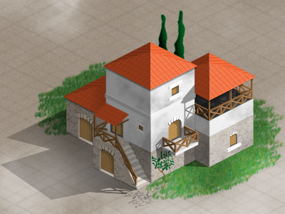 House drawing game house roman small strategy