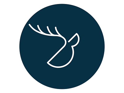 Bijeli jelen logo antlers buck deer line