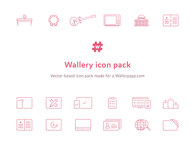 Wallery Icons hashtag icon pink vector wallery