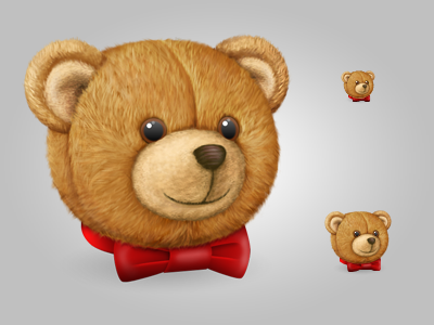 Bear bear bowtie head icon photoshop