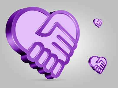 Heart handshake heart icon photoshop purple