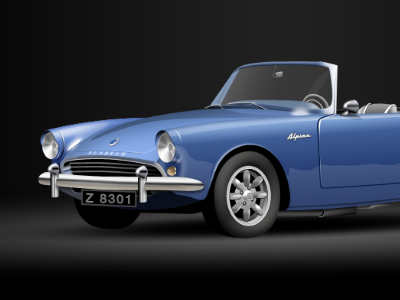 Sunbeam Alpine blue car icon icon set illustration photoshop vector