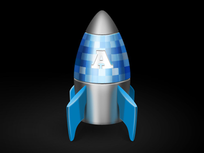 Rocket blue icon illustration rocket