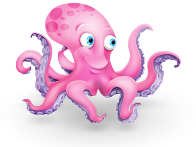 Oktopost - final illustration illustration octopus pink vector