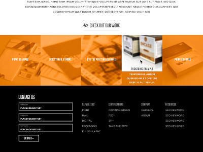 Homepage Footer contact us footer hover state portfolio
