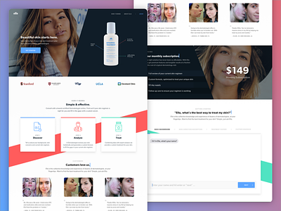 EllaMD ai brand chatbot dermatology homepage marketing skincare