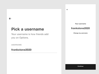 Your Username and Pick Username