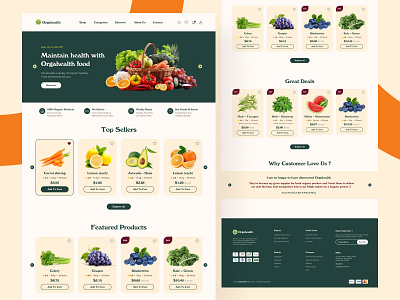 Orgahealth - Fresh fruits website 🍃 commerce fruits onlineshop ui modern
