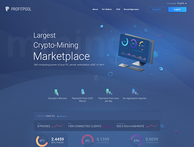 Crypto Mining design ui website website design
