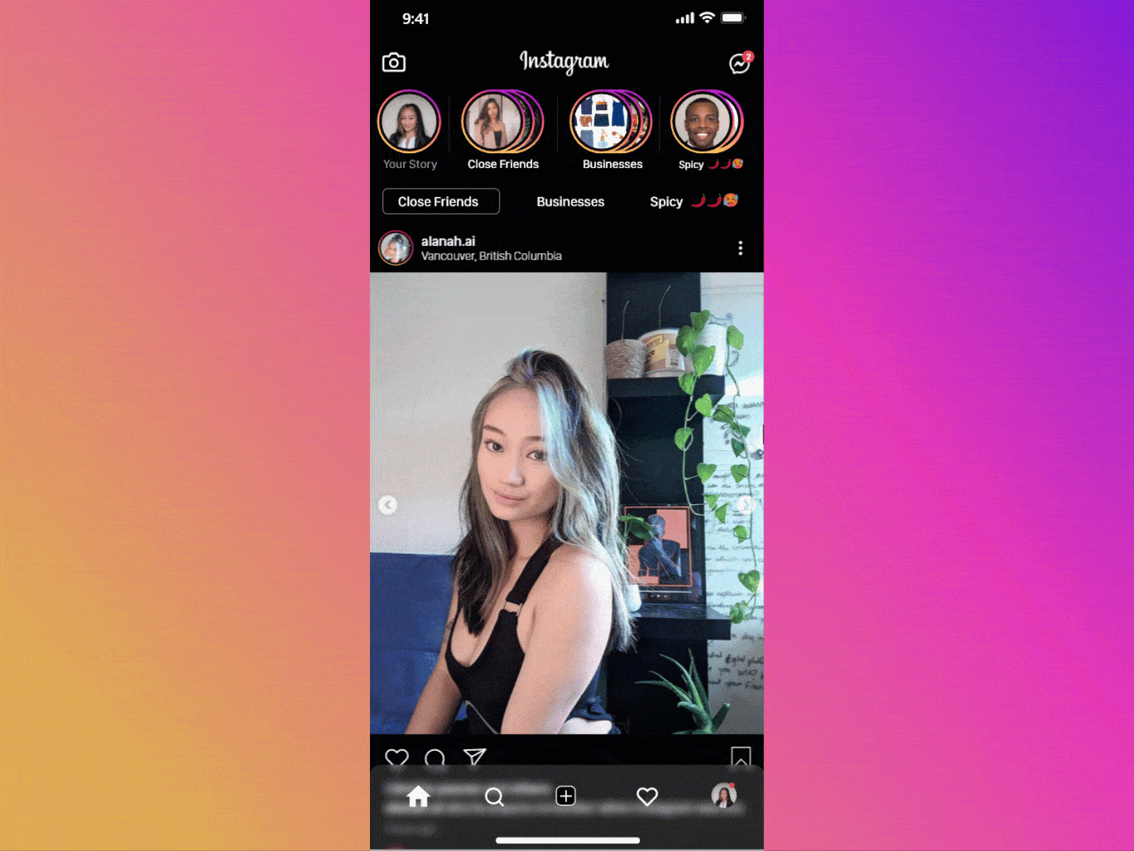 Instagram Redesign w/Categorized Feeds app appdesign branding home screen instagram instagram feed instagram post instagram redesign instagram stories lists mobile mobiledesign redesign redesign concept social feed social media ui userinterface ux uxdesign