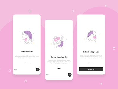 Beauty salon App Concept app beauty app beauty salon mobile onboarding parlor salon spa splash page