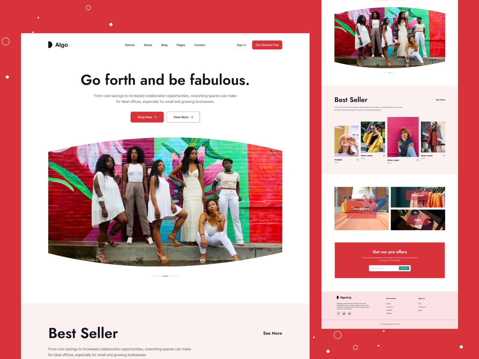 Algo- Fashion Landing Page by Meherunnesa on Dribbble