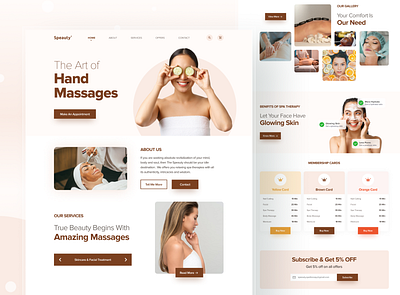 Speauty Spa Website branding design graphic design massage spa ui ux website