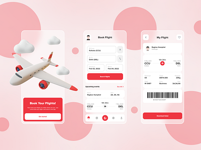 Flight Ticket Booking App airline airplane app booking flight ticket ui ux