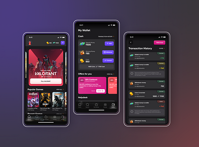 Win & Earn Game App app design earn game gaming interface ui ux valorant win