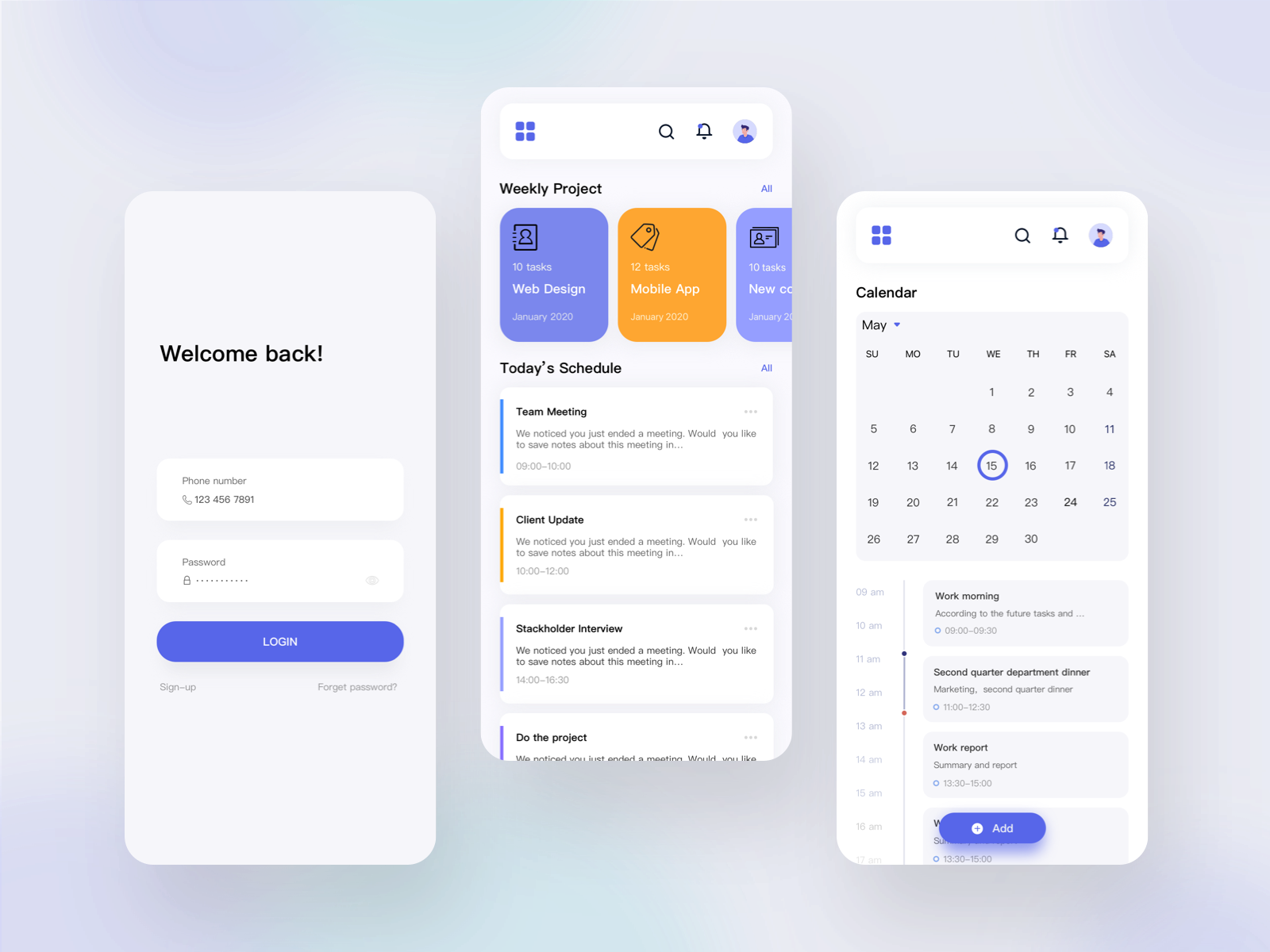 Personal Time Management App by Crystal meth on Dribbble