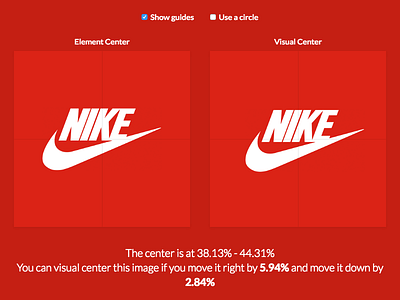 Find the visual center of your images
