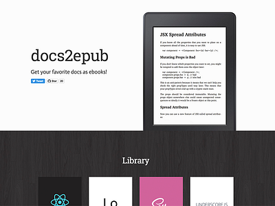 docs2epub css design ebook github homepage html mobile responsive web webdesign