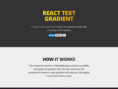 React Text Gradient Landing Page
