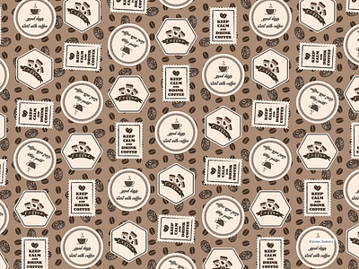 Pattern design with coffee theme