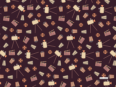 Pattern design with cinema theme illustration pattern pattern a day pattern art pattern design patterns print design surface design surface pattern textile design