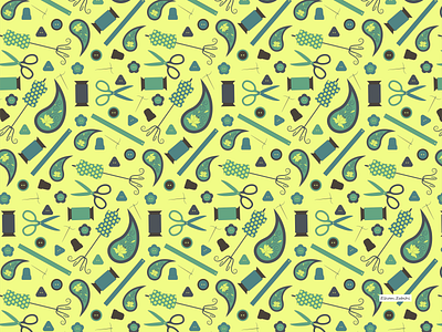 Pattern design with sewing theme