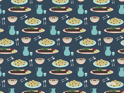 Pattern design with persian food theme