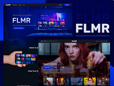 FLMR - UI for a Video Streaming Service branding typography ui ui ux ui design ux web website