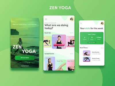 ZEN YOGA - Mobile UI for a Yoga App branding mobile ui yoga ui ui ux ui design ui mobile ux web website yoga design yoga ui
