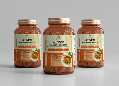 Allturm - Bottle Packaging Design advertising bottle bottlepackaging graphic design marketing packaging turmeric turmericproduct