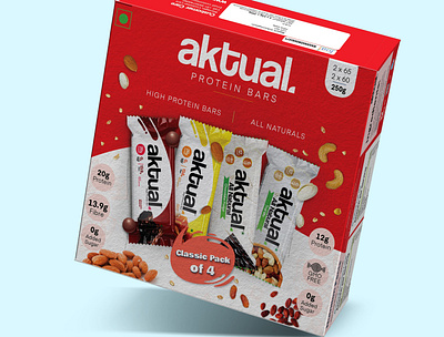 aktual - variety box packaging design aktual bar boxpackaging brand branding graphic graphicdesign illustration packaging packaging design protein proteinabr varietybox