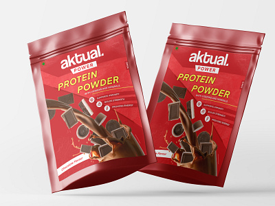 aktual Power Protein Powder Packaging Design aktual aktualproteinbar aktualproteinpowder branding design graphic graphicdesign marketing packaging pouch pouchdesign pouchpackaging powder protein proteinbar proteinpowder