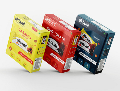 Protein Bar - Pack of two box design aktual bar boxdesign boxpackaging branding exercise fitness graphic graphicdesign health packaging packagingdesign protein proteinbar