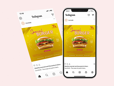 Social Media Design For BURGER ad design burger design food graphic design social media design