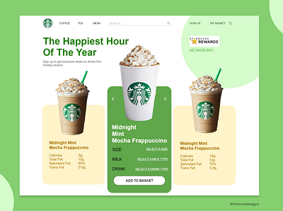 Starbucks Website Design branding design typography ui web website