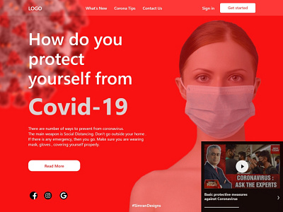 Protection against Coronavirus | Website branding corona coronavirus design facebook google ad banner instagram socialmedia typography ui website