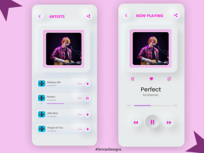 Neumorphism in music app