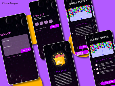 Bubble Popper Game screens app branding color design game design game screens games icon mobile ui typography ui ux web